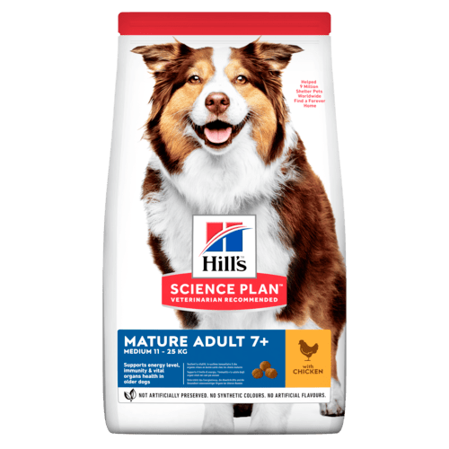 Суха храна за кучета с пилешко Hill’s Science Plan Mature Adult (7+) Medium - снимка 1 от 5