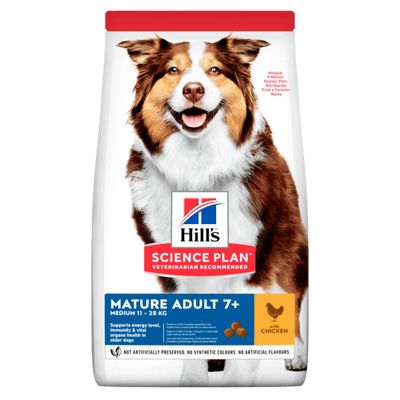 Суха храна за кучета с пилешко Hill’s Science Plan Mature Adult (7+) Medium - снимка 1 от 5