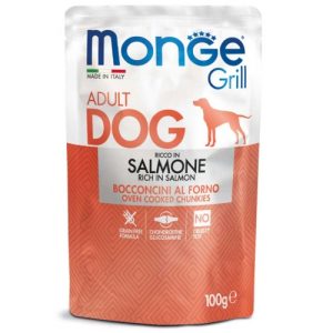 Пауч хапки за кучета Monge Grill Chunkies Adult, със сьомга